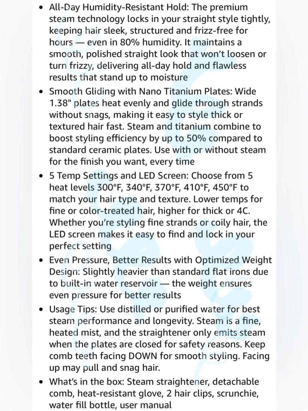 Wavytalk Steam Hair Straightener Steam-Powered Nano Titanium Flat Iron